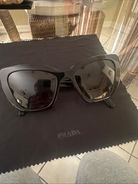 Prada Black Oversized Cat-Eye Sunglasses